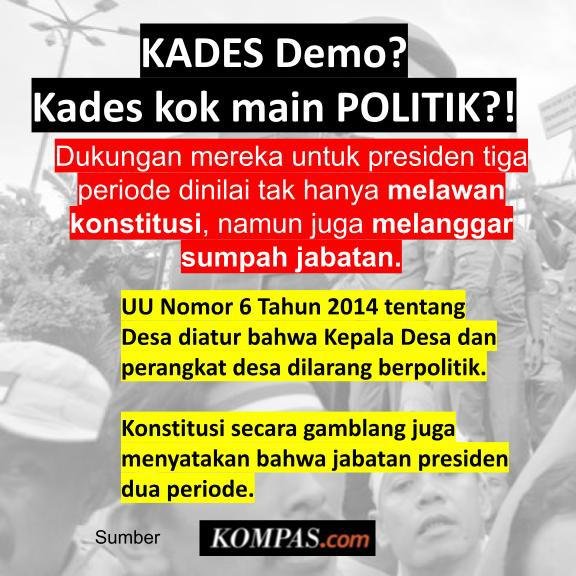 Pegang teguh konstitusi, Kepala desa mengajukan perpanjangan masa jabatan, ini test case yaa? 
50rb kades berkumpul hanya untuk itu hahaha.

#tolak3periode
#takutpemilu
#desamengepungkota 
#pkimengepungkota