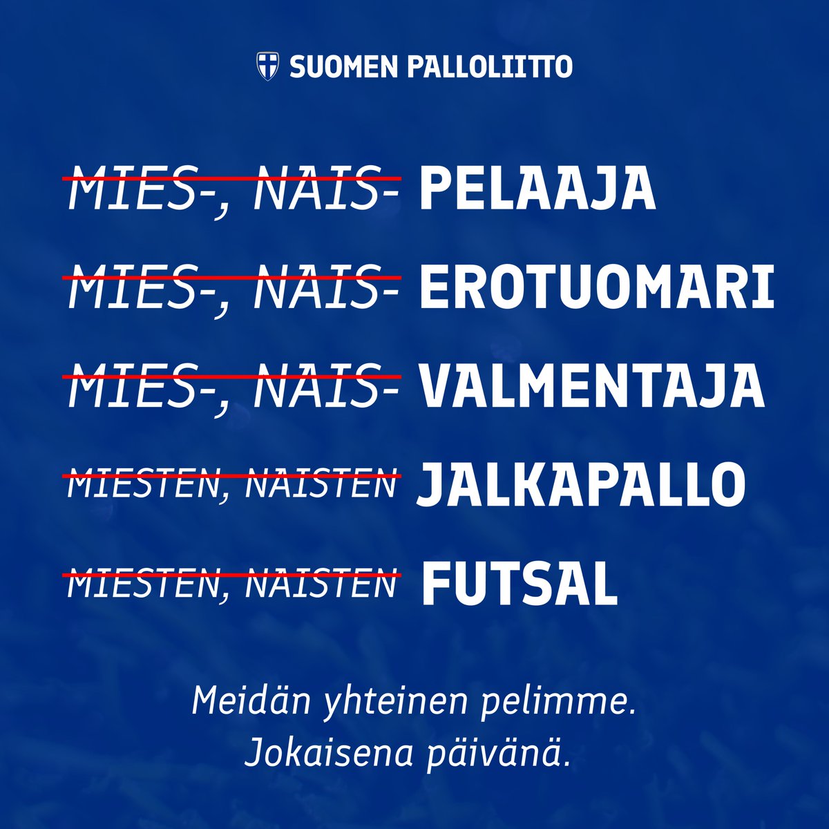 Kieli muokkaa maailmaa. Ole osa muutosta. 

Meidän yhteinen pelimme. Jokaisena päivänä. 

#tasaarvo #tasaarvonpäivä #minnacanthinpäivä