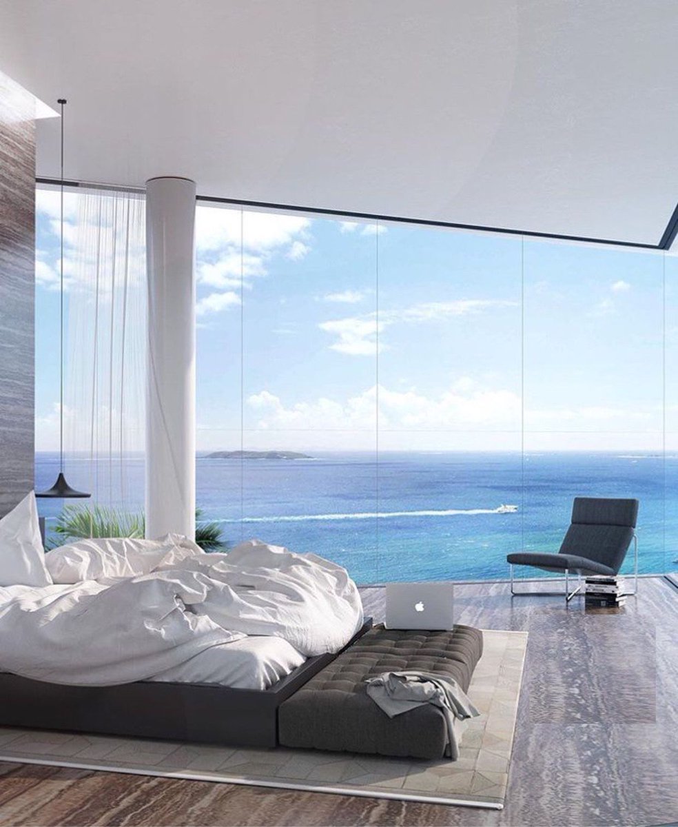 Bedroom with ocean view