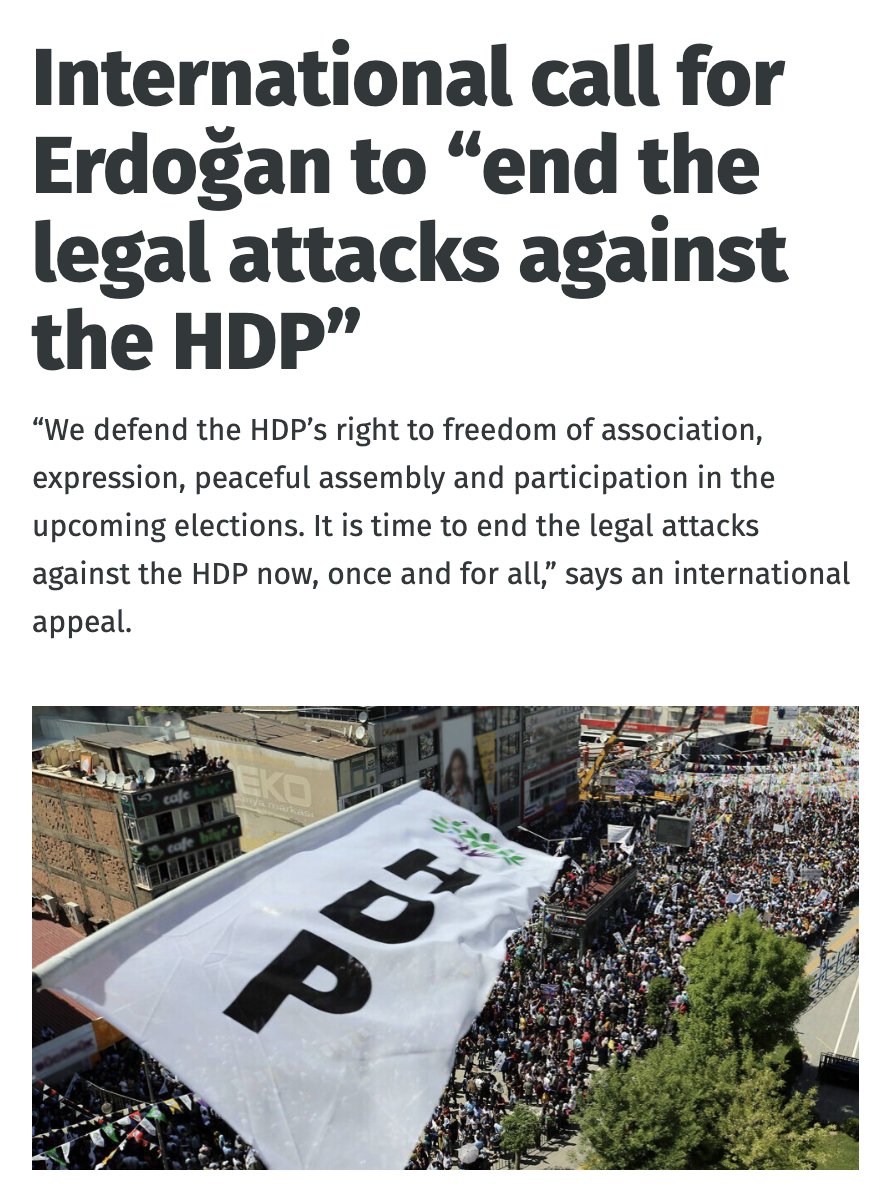 leilachaibi's tweet image. Avec @JLMelenchon, Noam Chomsky et plus de 50 personnalités internationales, nous appelons le président #Erdoğan à cesser les poursuites visant à interdire le Parti démocratique des peuples #HDP juste avant les élections générales en Turquie🇹🇷.
👉medyascope.tv/2023/03/14/dun…