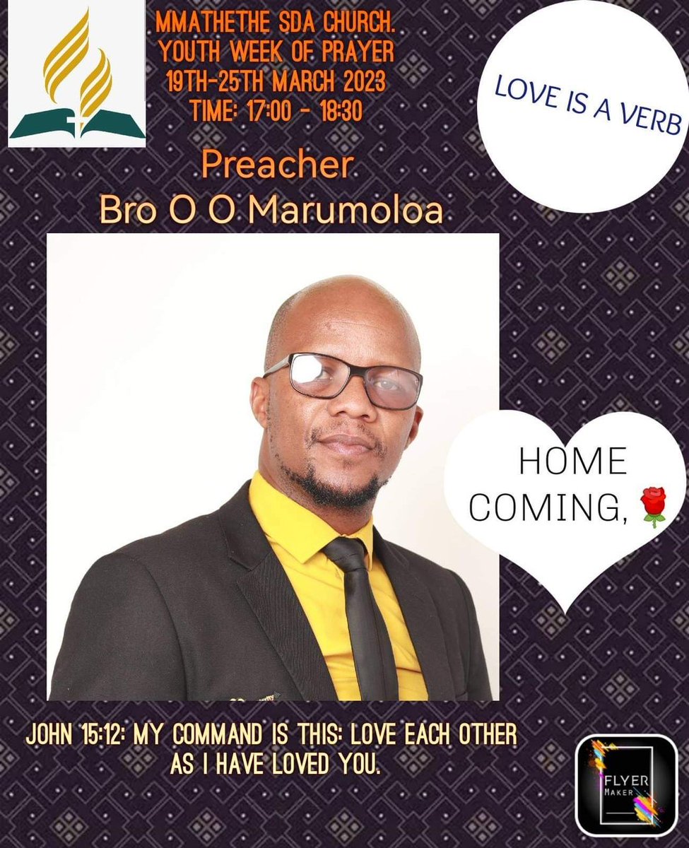 AdventistSbc's tweet photo. Mmathethe SDA Church invites you to Youth Week of Prayer.
#WOP #gyd23 #sbcyouth #remashetla #KaJeso #IWillGo https://t.co/eetZGKBkK2