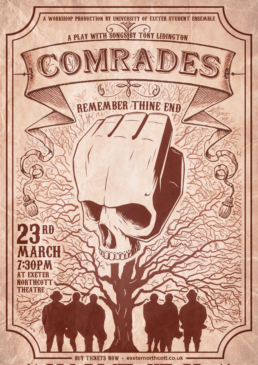 Oli_Silverman's tweet photo. Thrilled to be playing George Loveless, the leader of the Tolpuddle Martyrs, this week in our workshop production of COMRADES by Tony Lidington!

The show is coming to @ExeterNorthcott Theatre on Thursday the 23rd of March. 💀✊
Tickets are available now!: https://t.co/GCYjDQEOUl https://t.co/wWAogyFHD6