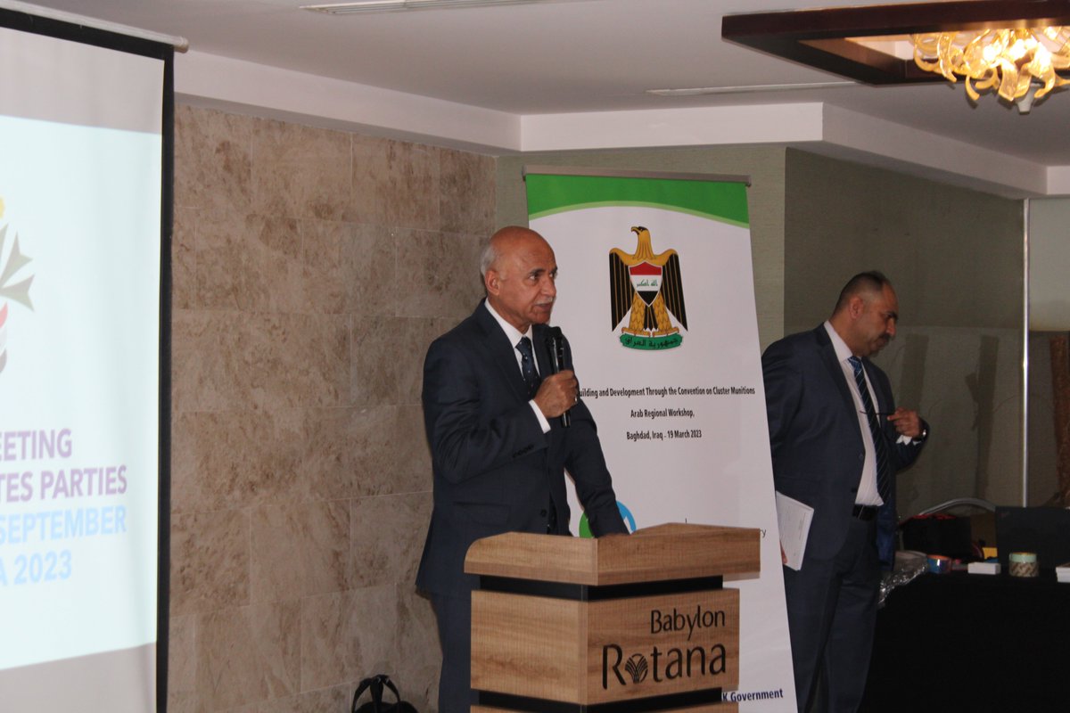 ISUCCM's tweet photo. #CCM #Arab regional workshop in Baghdad opens with a warm welcome by Director General of the Iraqi #DMA, The Head of Directorate of Int. Org. #IraqMFA, #11MSP President Amb. Hashim Mostafa & #12MSP Pres.Designate Amb. Méndez Escobar. @IraqiGovt @IraqinGeneva @MisionMexOI https://t.co/mCYftZh4FD