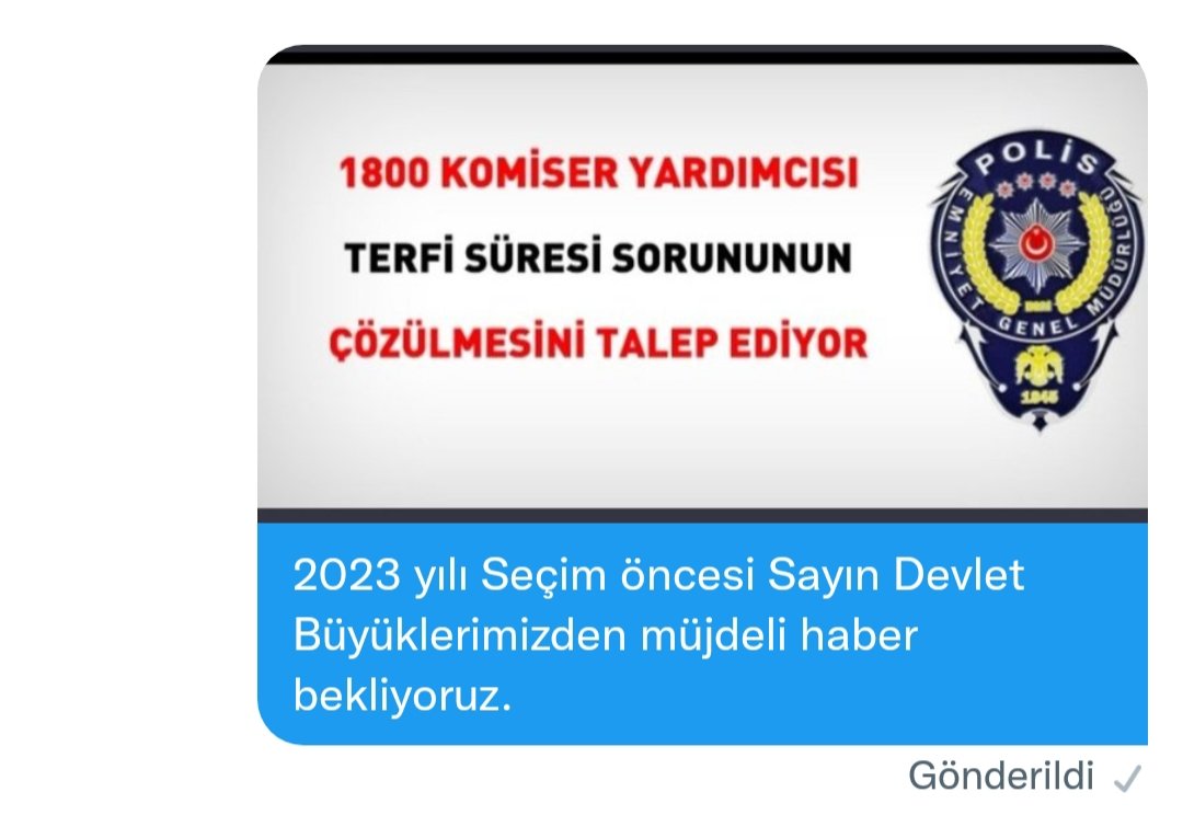 kom_cansen's tweet photo. Sn.@yilmaz_ismet58  @AvOzlemZengin @erkanakcay45 @M_Levent_Bulbul @yilmaztunc @mustafaelitas @MKalayci42 @akbasogluemin @turanbulent 2011 yılından beri amirlik görevi yapan #1800komiseryardimcisi  amirlik yaptığı sürelerinin sayılması için müjdeli haber bekliyor. https://t.co/vrO7anlZo9