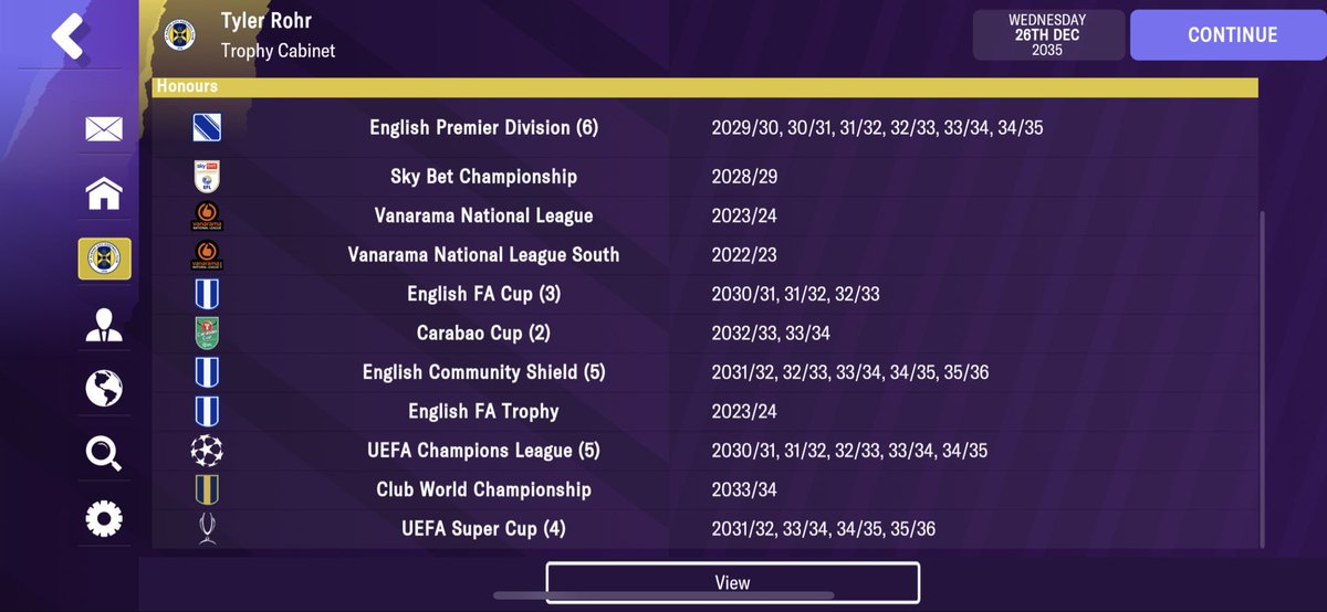 tylerrohr6's tweet photo. Season 13 - I’ve been busy..
@stalbanscityfc @FootballManager 
#FM23 #FM23Mobile https://t.co/HvGqWsJbx1