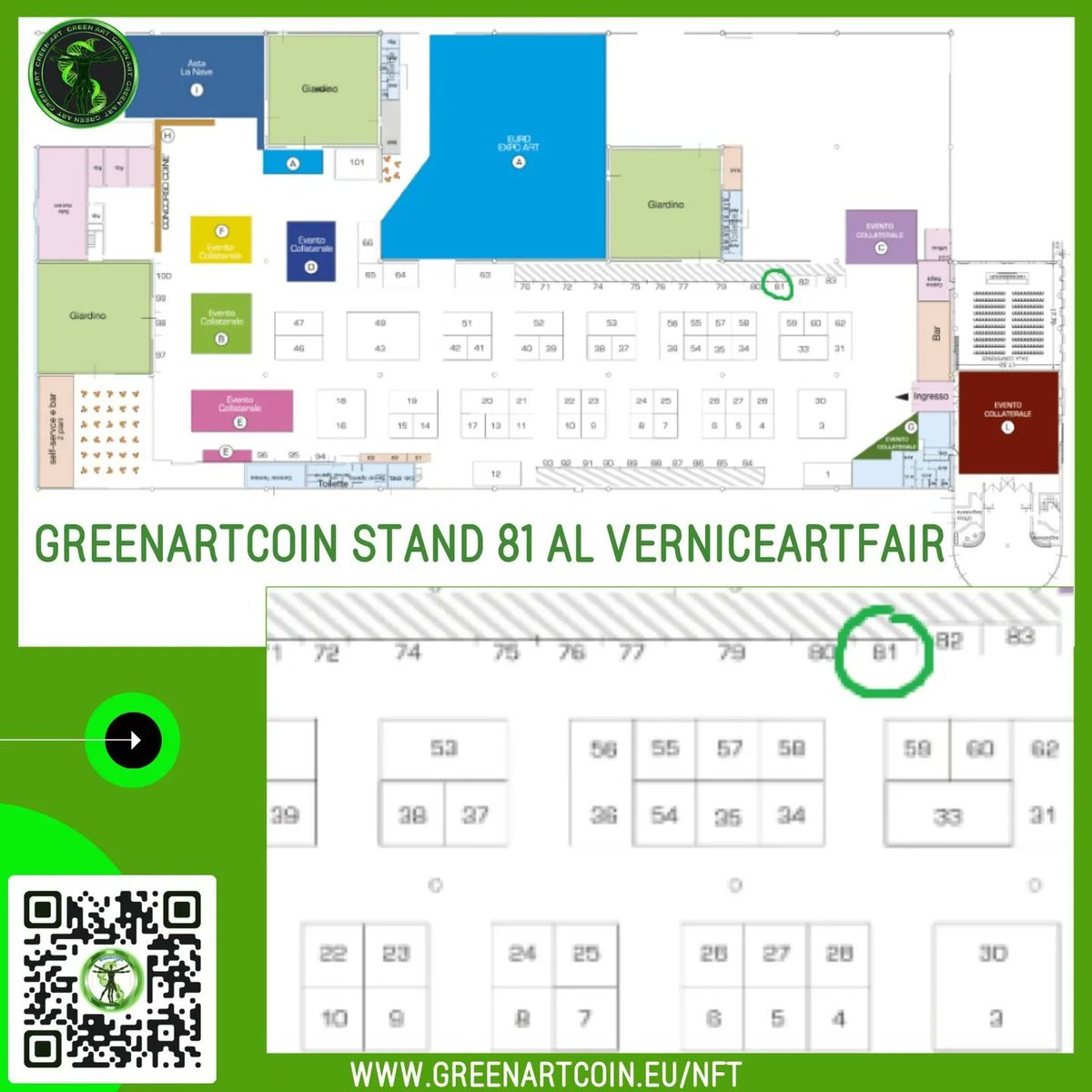 #Greenartcoin é ospite della fiera d'arte #VERNICEARTFAIR
Vi aspettiamo presso il nostro stand a #FORLÌ 17-19 MARZO #arteitaliana #arte #artistiitaliani #nftartita #nftarte #nftartitalia #evento #eventoarte #Forlìarte #forlìnft #arteitaliananft #blockchain