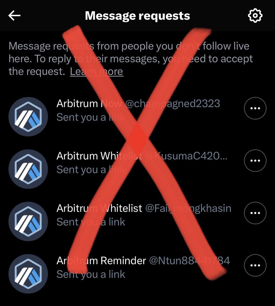 Gm, $ARB airdrop holders! ☀️

We found a lot of scam accounts calling you to claim airdrop! Don't trust! 🚨

Only legal website: arbitrum.foundation

The following 6 accounts are official 👇👇
<a href="/arbitrum/">Arbitrum</a>
<a href="/arbitrum_cn/">Arbitrum 中文区 (💙,🧡)</a>
<a href="/arbitrumcore/">Arbitrum Core</a>
<a href="/ArbitrumDevs/">Arbitrum Developers</a>
<a href="/arbitrum_intern/">Arbitrum Intern</a>
<a href="/offchain/"></a>