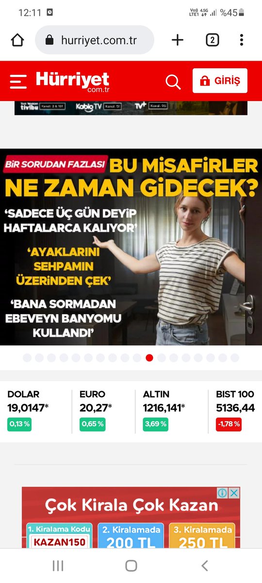 Binlerce depremzedenin başkalarının evinde misafir olduğu bu günlerde gerçekten güzel manşet olmuş <a href="/Hurriyet/">Hürriyet.com.tr</a>