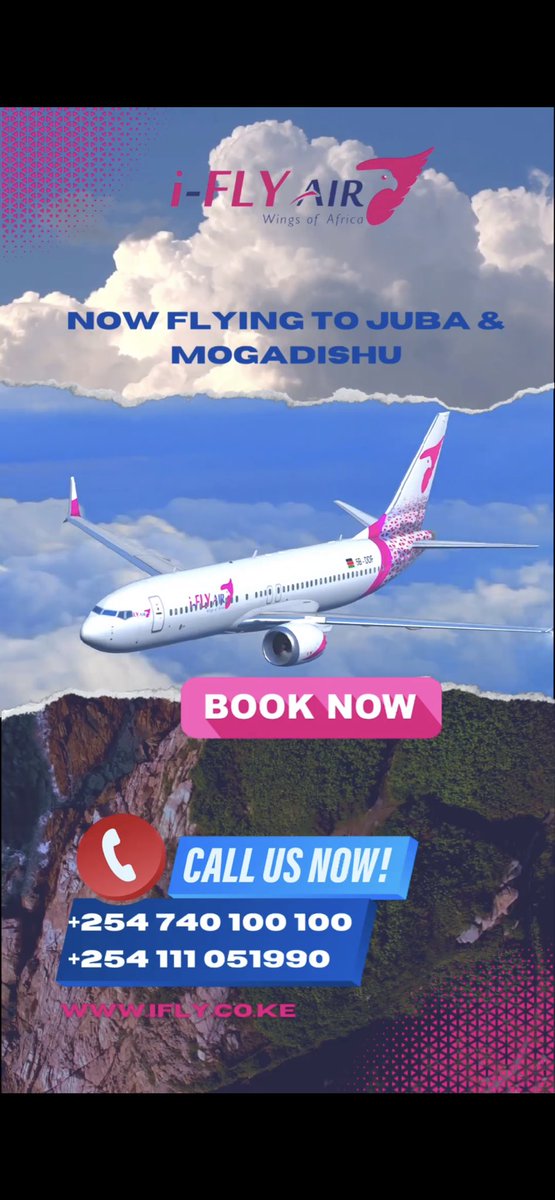 i_FlyAir's tweet image. Now Flying to Juba &amp;amp; Mogadishu
Book now!
0740 100 100
CALL US NOW!
0111 051990
ifly.co.ke 
+254 740 100 100
+254 111 051990
#juba #mogadishu #ifly #wingsofafrica