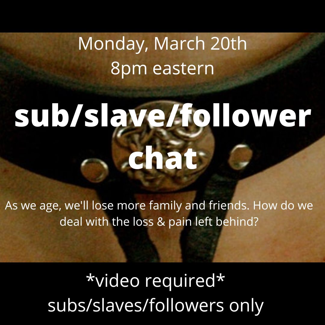 dananddawn's tweet photo. Submissive/slave/follower chat - Aging #subchat #slavechat #followerchat #powerexchange #domsub #masterslave #authoritytransfer #kinkyshit #podcast #eroticawakeningpodcast https://t.co/OEiZhfzcxI