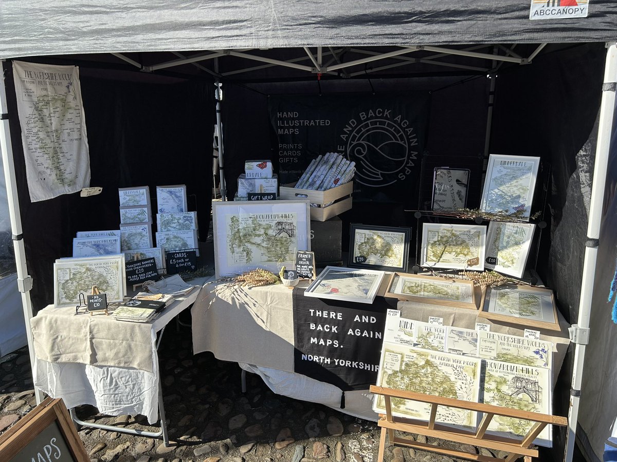 All set up for monthly Artisan market in Thirsk this morning helping wife @there_and_back_. With blue skies to boot make sure you pop down to say how do n have a look at all things Yorkshire.