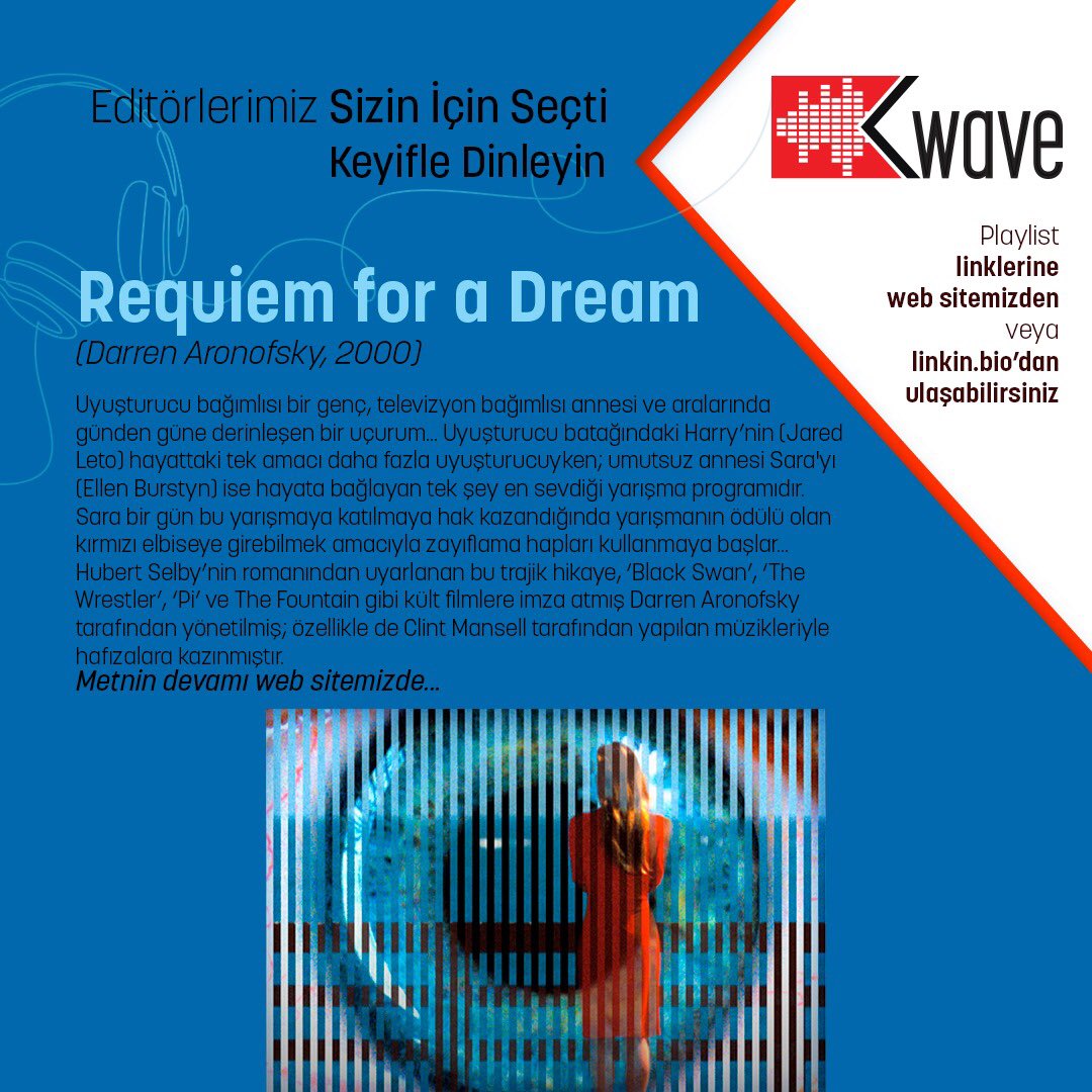 Kwave | Requiem for a Dream (Darren Aronofsky, 2000) … Metnin devamı ve playlist profildeki bağlantıda… kontrastdergi.com/kwave-requiem-… #kontrastdergi #afsad #kwave #requiem #youtube #spotify #spotify✅ #spotifyplaylist #playlist #spotifypremium #cinematography #cinematic #newpost