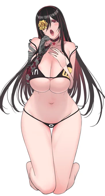 黒紫館 幽火さん黒髪制服少女デザイン好き差分が作れるように試した事が時間かかった #幽勃ち 
