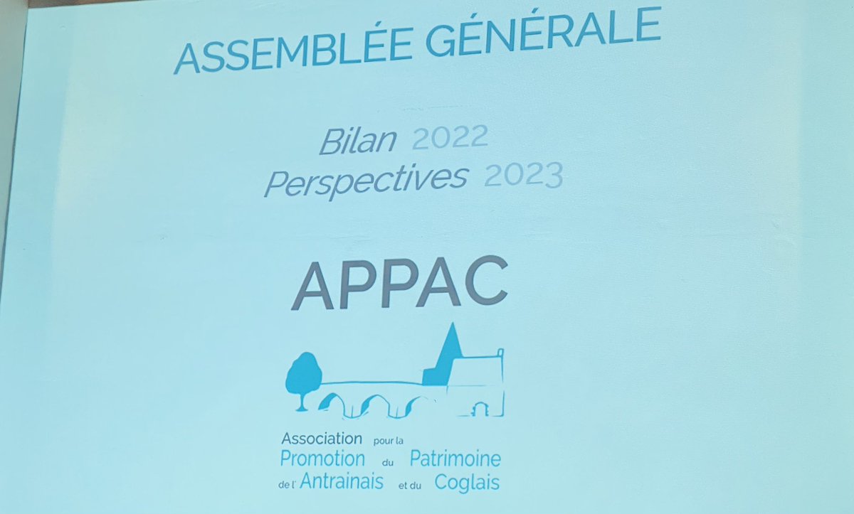 Aymdegouvion's tweet image. Riche Samedi sur #CantonValcouesnon(2):
🟩17h00: Assemblée Générale  de #APPAC #Antrain #Valcouesnon, association de promotion du patrimoine de l’Antrainais et du Coglais dont nous fêtions le 40e anniversaire 🎂 et dont l’action est unique en Ille et Vilaine!