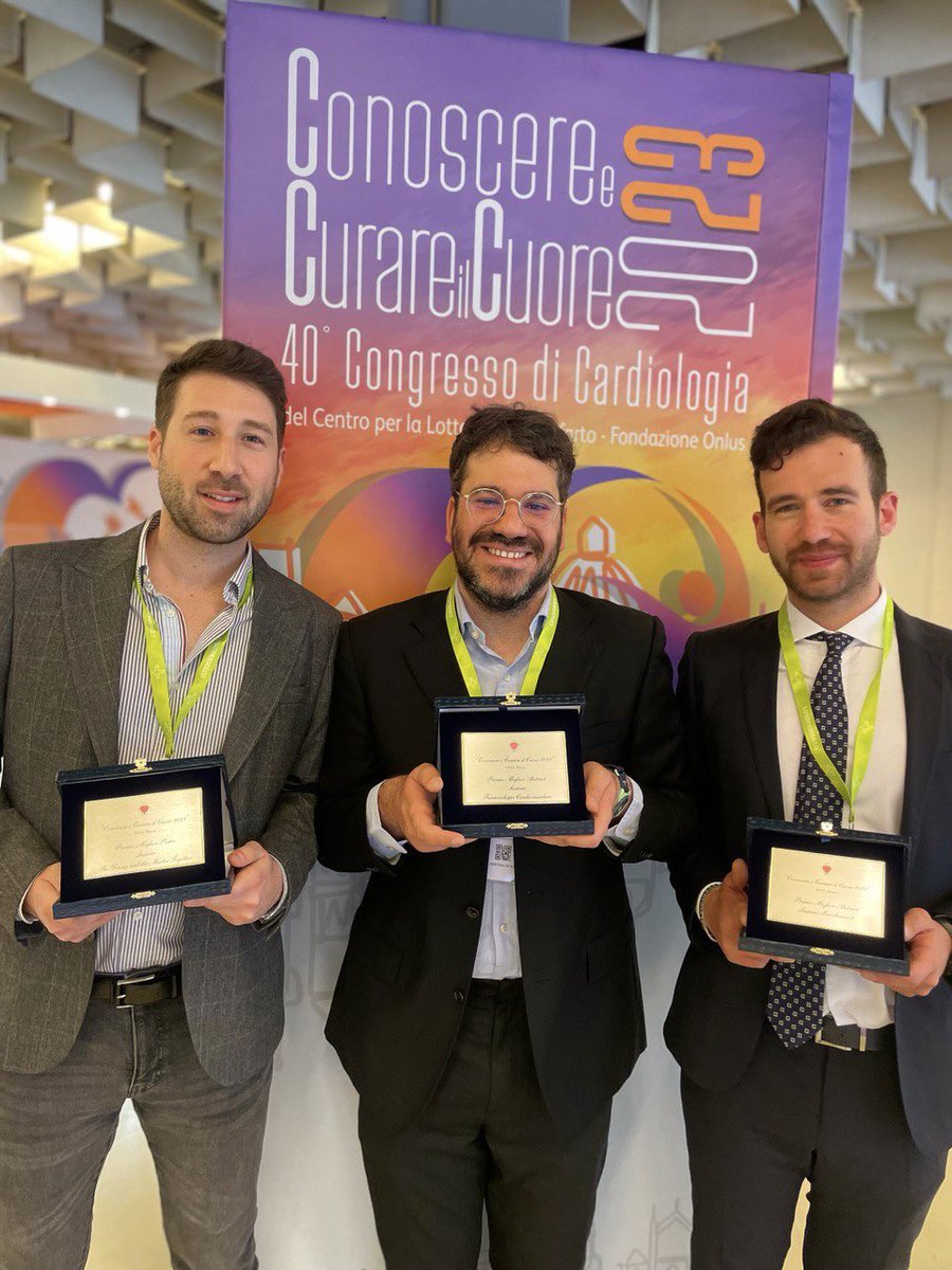 Three first prices in a row for Cardiovascular Residency of Catania at National Conference in Florence, Conoscere e Curare il Cuore 2023! Such a beautiful experience! Kudos to all 🫀🏆🥇 
#CCC2023 #ConoscereeCurareilCuore #Firenze #CentroLottaInfarto