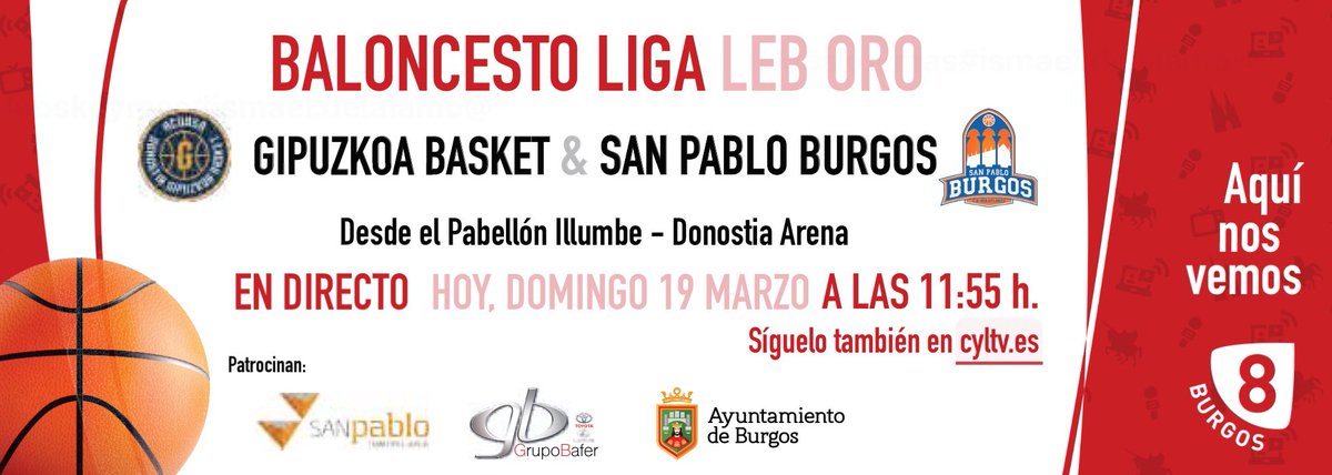 la8burgos's tweet photo. DISTRITO LEB 🏀 | Hoy tenemos partidazo entre @gipuzkoabasket y @SanPabloBurgos. ¿Quiénes celebrarán mejor el día del padre? A partir de mediodía el desenlace con @josafobaror @ivanchu21 e @Ismael_DAC 

👇🏼 https://t.co/YJfbGrGwjO