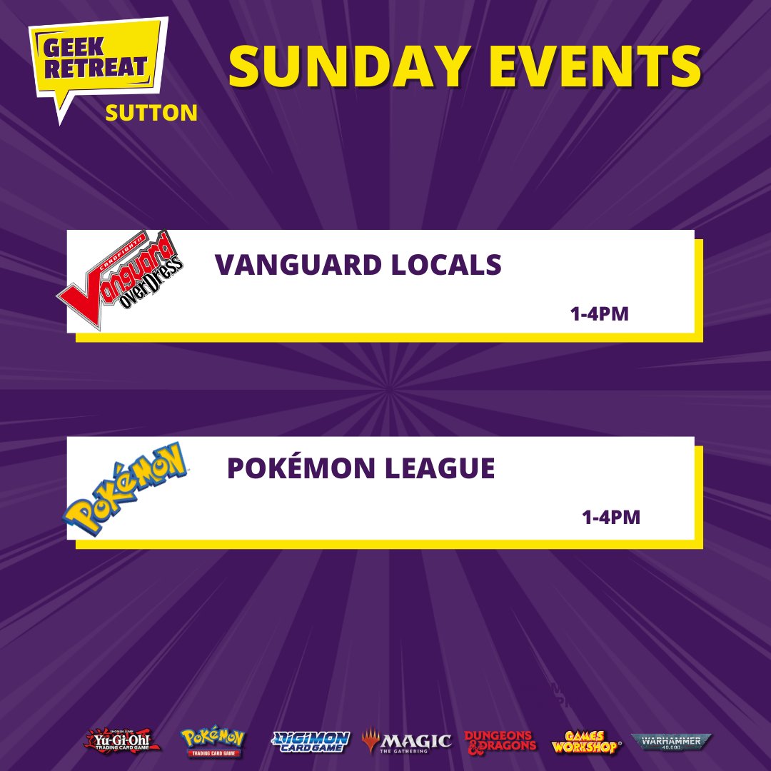 GR_Sutton's tweet photo. What's on today at Geek Retreat Sutton!

Store open from 12. https://t.co/GYdEqjzDDk