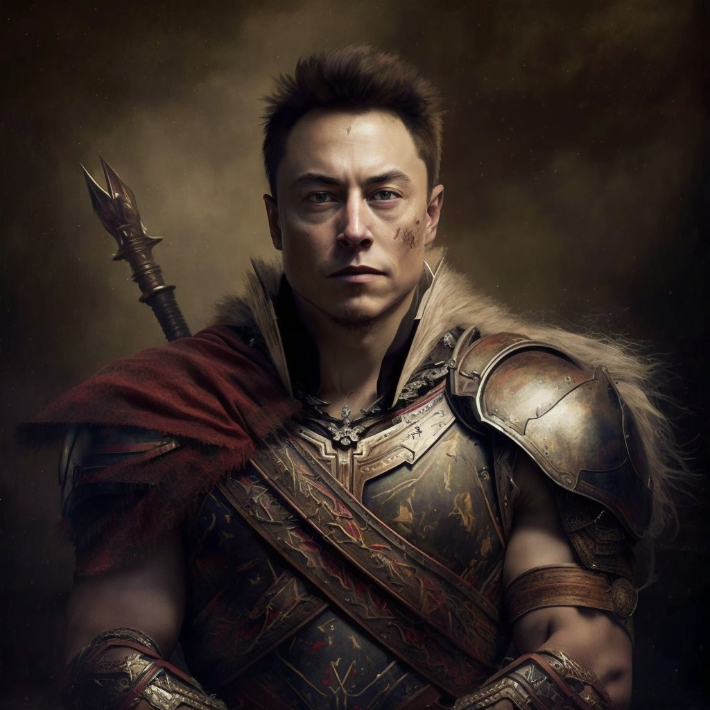 aliasnille's tweet photo. The one and only @elonmusk as a warrior. I'm really satisfied with the picture. #elonmusk https://t.co/SpvARF3nu7