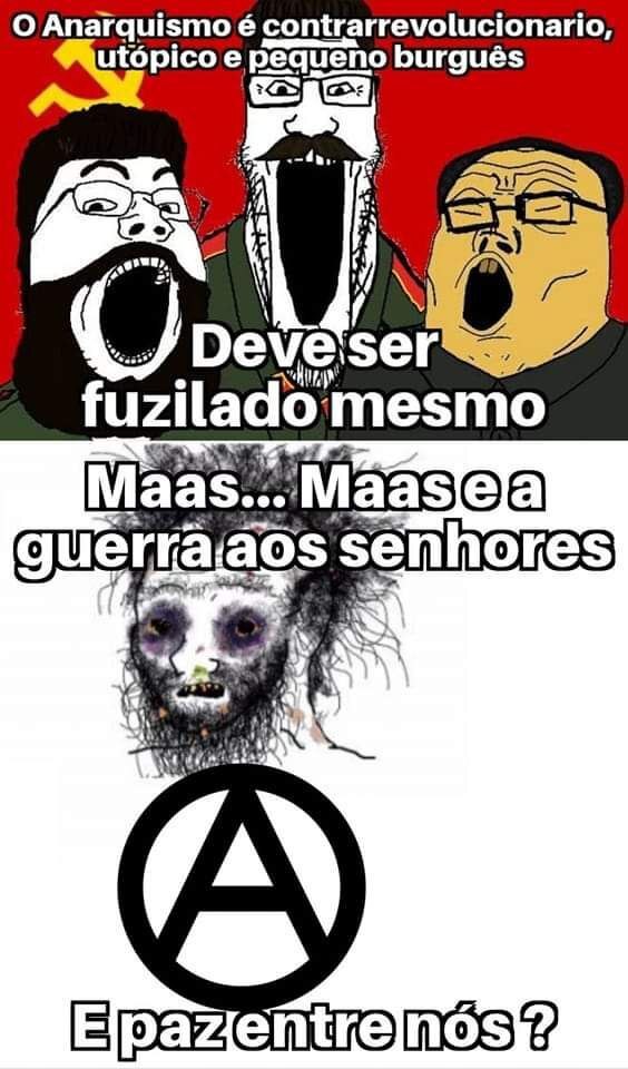 Pessoal do anarquismo especifista e da "left unity" vendo os tankie falando merda é impagável KKKKKKKKK