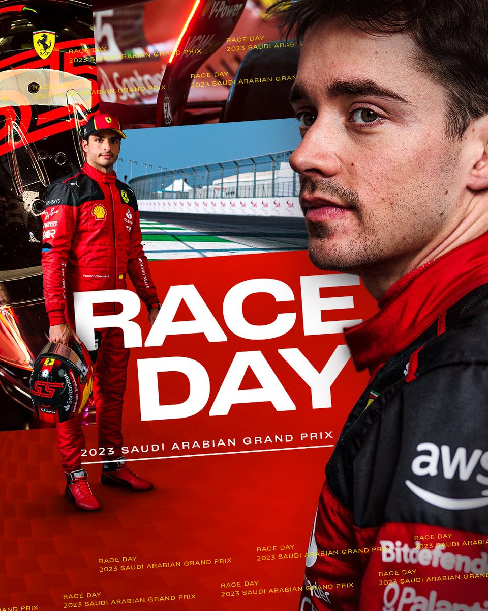 ScudFerrariRP's tweet photo. 𝗜𝗧'𝗦 𝗥𝗔𝗖𝗘 𝗗𝗔𝗬 😍

Let’s hear your support for @f16book and @rougemahina in the comments 💬

#SaudiArabianGP 🇸🇦 https://t.co/GtPxp5Orph