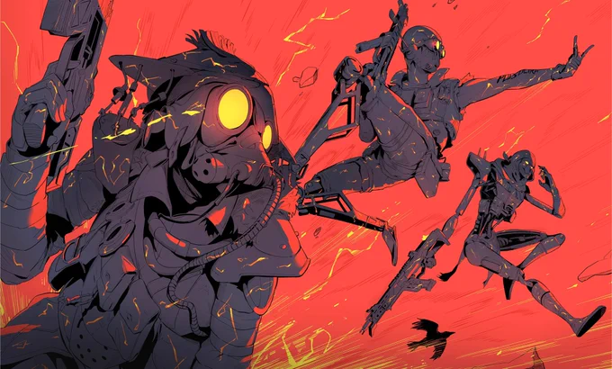 SIE()主催のeスポーツイベント『PLAY ALIVE : Apex Legends Vol.6』オープニングムービーのイラストを描かせていただきました!ブラハ、オクタン、レヴの絵です。ただいま開催中!↓公式配信プレアラApex 