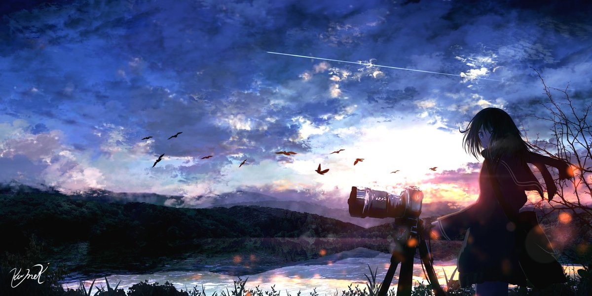 「#三億アカウントの中から私を発掘してください幻想的な夕焼けや星空を中心に描いてま」|クメキのイラスト