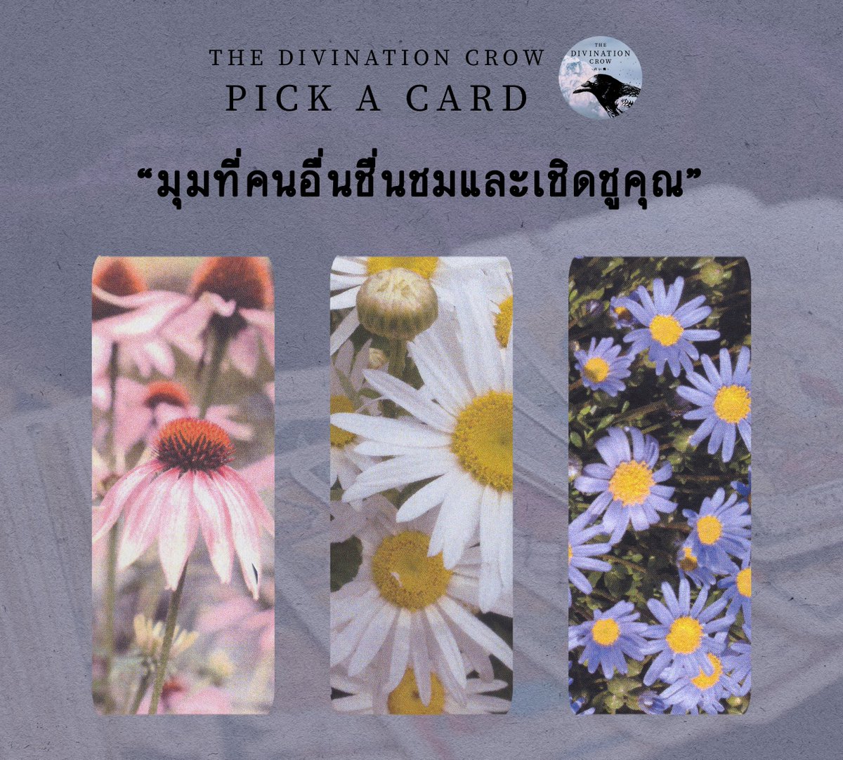 🔮 𝐏𝐈𝐂𝐊 𝐀 𝐂𝐀𝐑𝐃 🔮 

《 มุมที่คนอื่นชื่นชมและเชิดชูคุณ 》

👁‍🗨 รบกวนรีทวิตแทนค่าครู
👁‍🗨 เลือกภาพที่รู้สึกว่าโดดเด่นหรือชอบที่สุด
👁‍🗨 อ่านคำทำนายในเธรด

#ดูดวง #ดูดวงฟรี #ดูดวงไพ่ยิปซี #ไพ่ยิปซี #ไพ่ทาโรต์ #pickacard #ดูดวงไพ่ออราเคิล #ไพ่ออราเคิล #ดูดวงความรัก