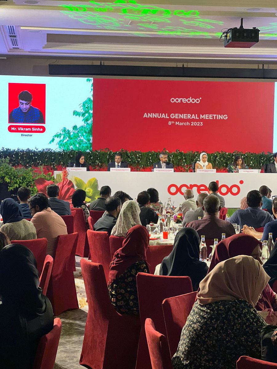 StockExchangeMV's tweet photo. On March 8, 2023, our team conducted the Annual General Meeting of Ooredoo Maldives on Fahivote. 

We wish Ooredoo Maldives a successful year ahead! 

#mse #msd #fahivote #ompl @OoredooMaldives https://t.co/reeeQQ50Dd