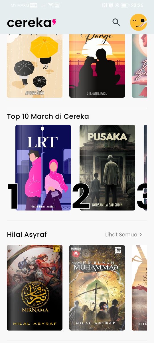 Norsamila's tweet image. Alhamdulillah, cerpen Pusaka jadi bacaan top 10 bagi bulan Mac di Cereka.

#cereka