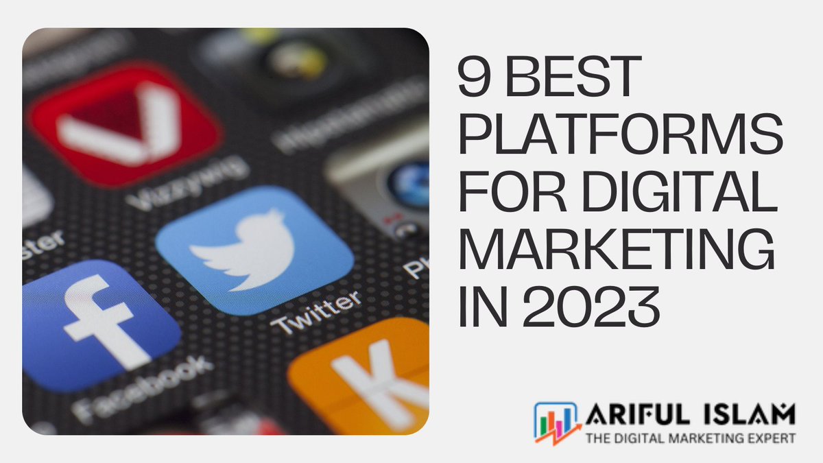 arifwebinfo's tweet photo. 9 Best Platforms For Digital Marketing in 2023:
-Twitter
-Pinterest
-TikTok
-Facebook
-Instagram
-Reddit
-YouTube
-Quora
-WhatsApp

We would love your additions.
#DigitalMarketing #socialmedia #facebook #Twitter  #TikTok #instagram #pinterest #youtube https://t.co/rqT18Hwf82