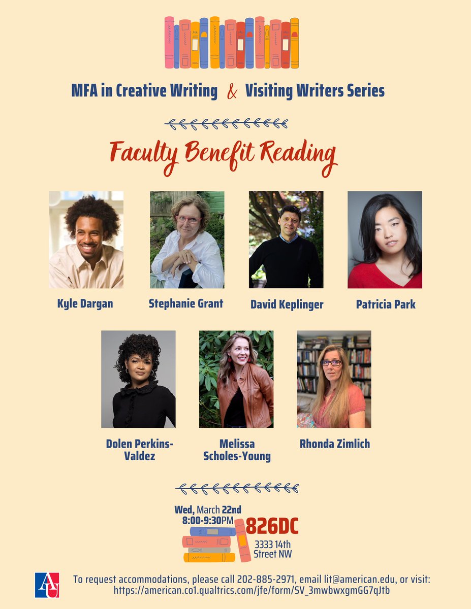 I am thrilled to #read with my esteemed colleagues this week...& for such a great cause! Come support the school programs and listen to these amazing #writers! Donations are appreciated & go to support the wonderful school programs of 826DC. @Dolen @patriciapark718 @mscholesyoung