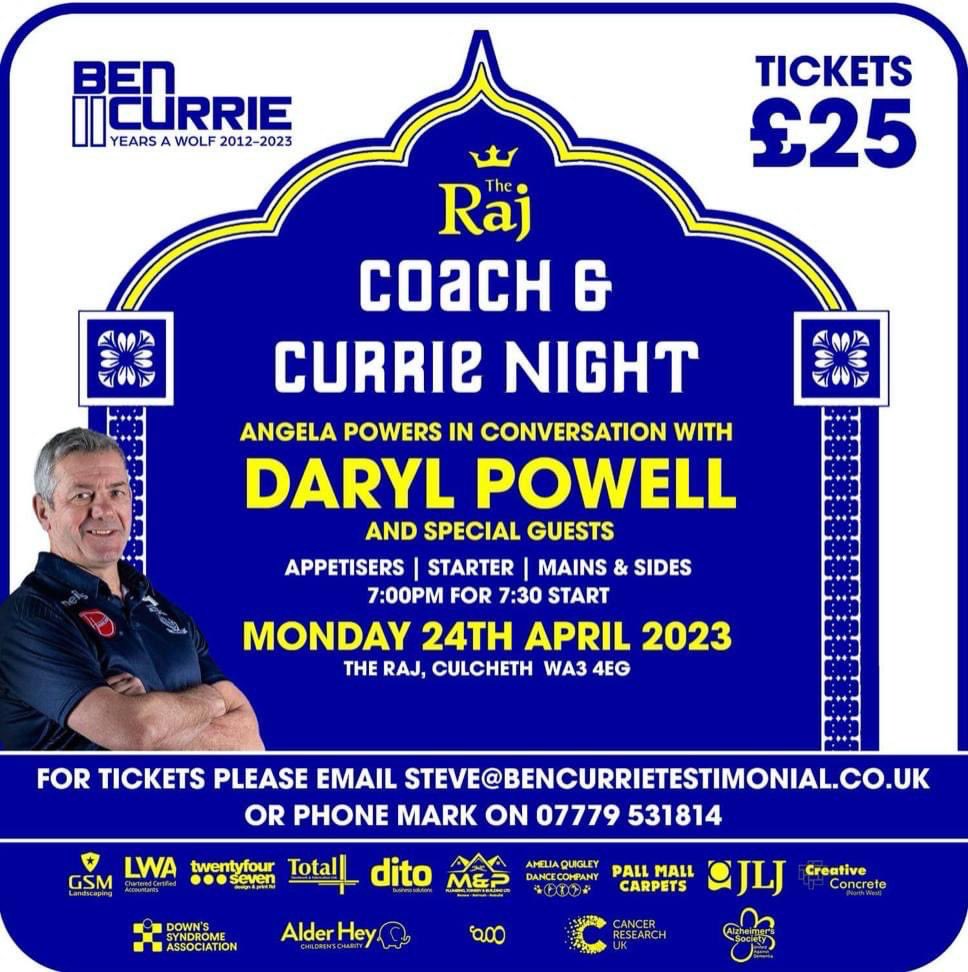 Anyone fancy going for a curry? #warringtonwolves #rugbyleague #bencurrie #testimonial #rl