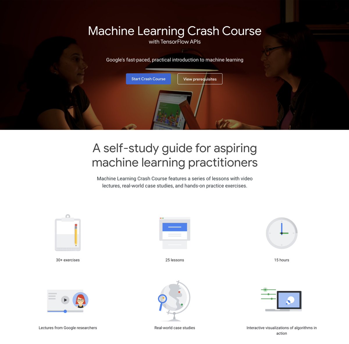 Machine Learning Crash Course

100% free.

A self-study guide for aspiring machine learning practitioners.

developers.google.com/machine-learni…