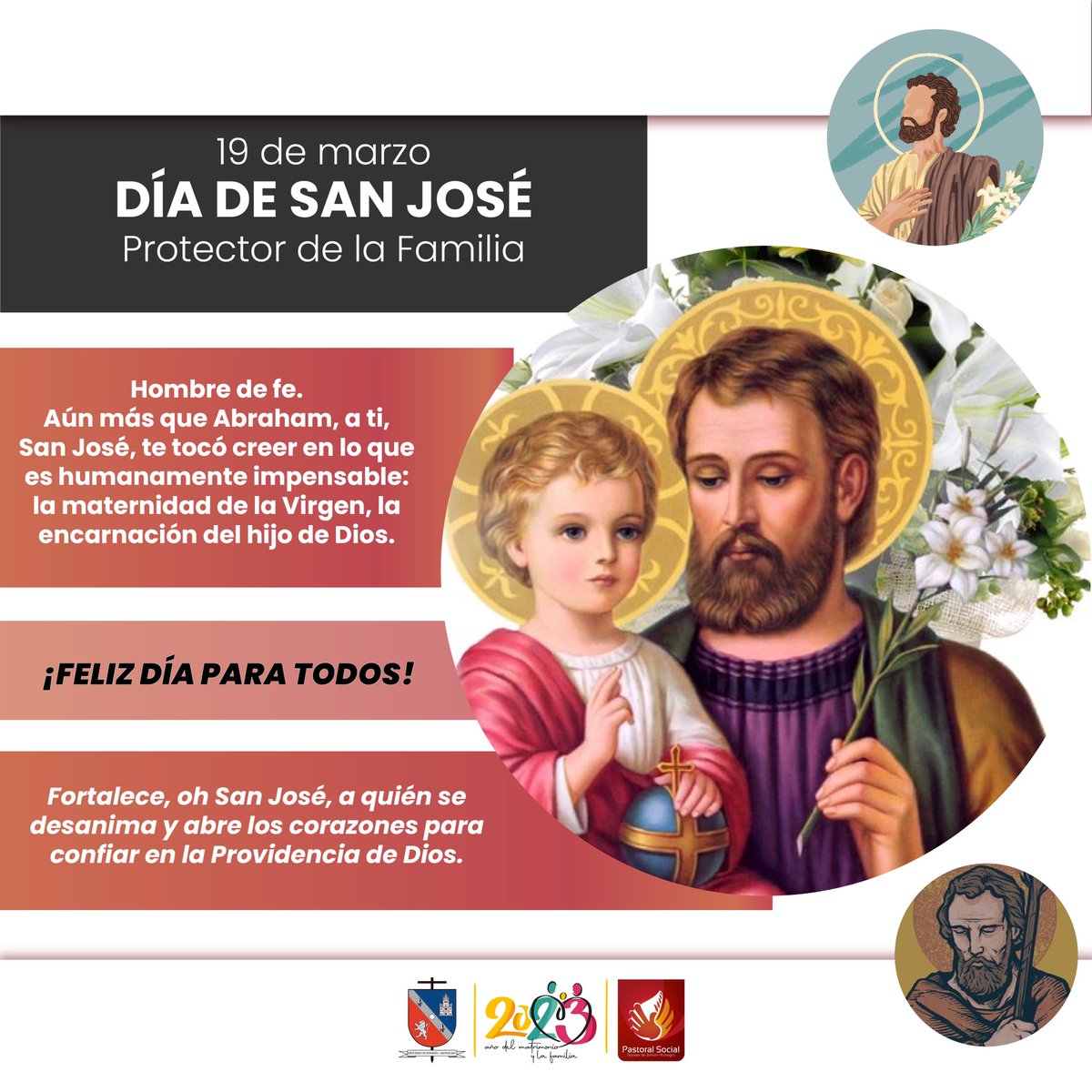 pasocialdsr's tweet photo. “En su divino designio, Dios Padre le encomendó el ‘trabajo’ más importante: la misión de ser cabeza de la Sagrada Familia.” 🙏🏼

#pasocial #diocesis #rionegro #sanjose #josé https://t.co/Eq3ijIlY4p