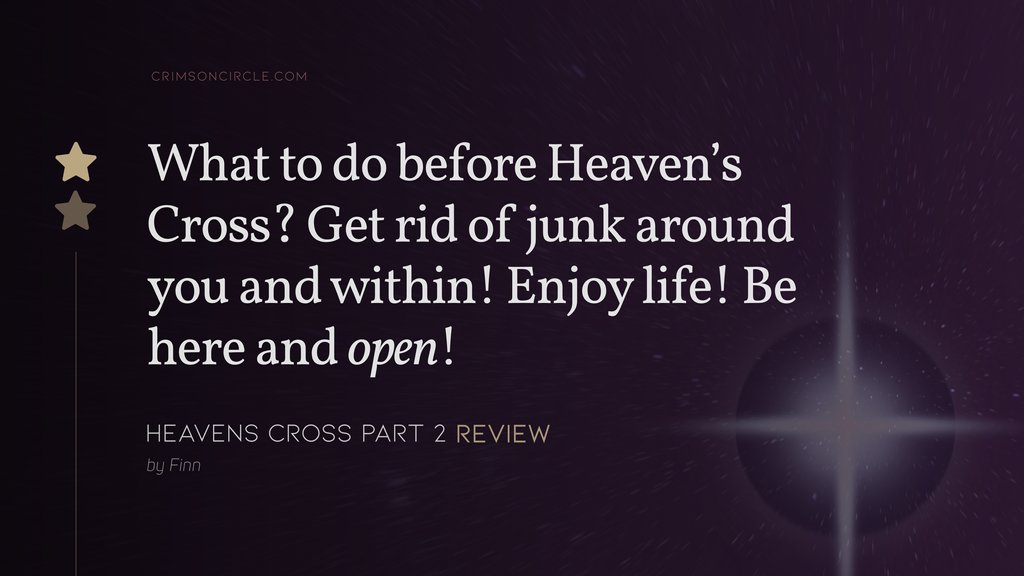 CrimsonCircle's tweet image. ✨ HEAVENS' CROSS 2 Review
⁠⁠
❝What to do before Heaven’s Cross? Get rid of junk around you and within! Enjoy life! Be here and open!❞⁠

bit.ly/3j5kn1w

#dimensions #otherworlds #otherdimensions #beyond #otherside #veil #wisdom #enlightenment #selflove #spiritual