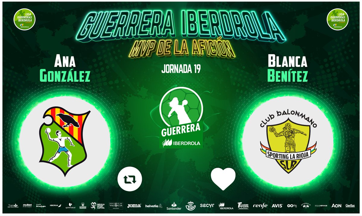 Liga Guerreras Iberdrola (@iberdroladhf) on Twitter photo โญ๏ธ#GuerreraIberdrola - Jornada 19
๐ <a href="/BMGranollers/">BM Granollers</a> : @SportingLR
โป๏ธ RT: <a href="/anitagsanchez/">Ana Gonzรกlez Sรกnchez</a>
โค๏ธ Me gusta: <a href="/Blaaancabenitez/">Blanca Benรญtez Narvรกez โก</a> โญ๏ธ#GuerreraIberdrola - Jornada 19
๐ <a href="/BMGranollers/">BM Granollers</a> : @SportingLR
โป๏ธ RT: <a href="/anitagsanchez/">Ana Gonzรกlez Sรกnchez</a>
โค๏ธ Me gusta: <a href="/Blaaancabenitez/">Blanca Benรญtez Narvรกez โก</a>