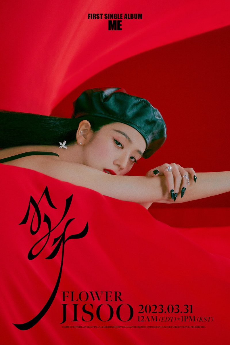 Pôster da faixa-título do novo single álbum da #JISOO '꽃(FLOWER