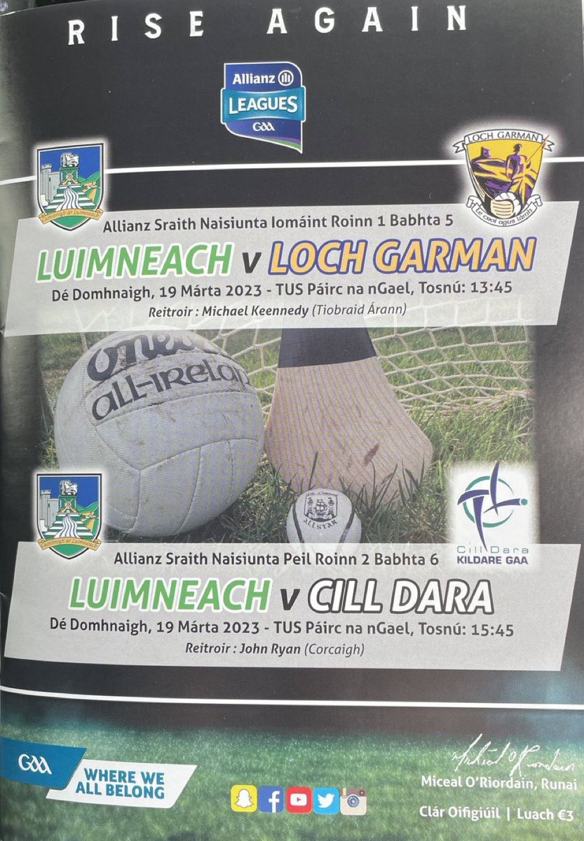 Proud to print todays programme for <a href="/LimerickCLG/">Limerick GAA</a> Limerick vs Wexford.