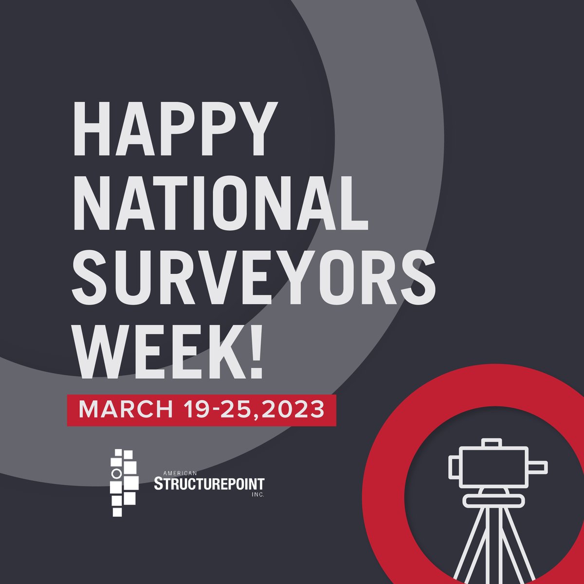 AmericanStrpnt's tweet photo. Happy #NationalSurveyorsWeek! American Structurepoint’s best-in-class surveyors provide a variety of services. Thank you to our land surveyors for your hard work and dedication! Stay tuned throughout the week as we celebrate #SurveyorsWeek! #IndianaSurveyorWeek https://t.co/WET3axsFIZ