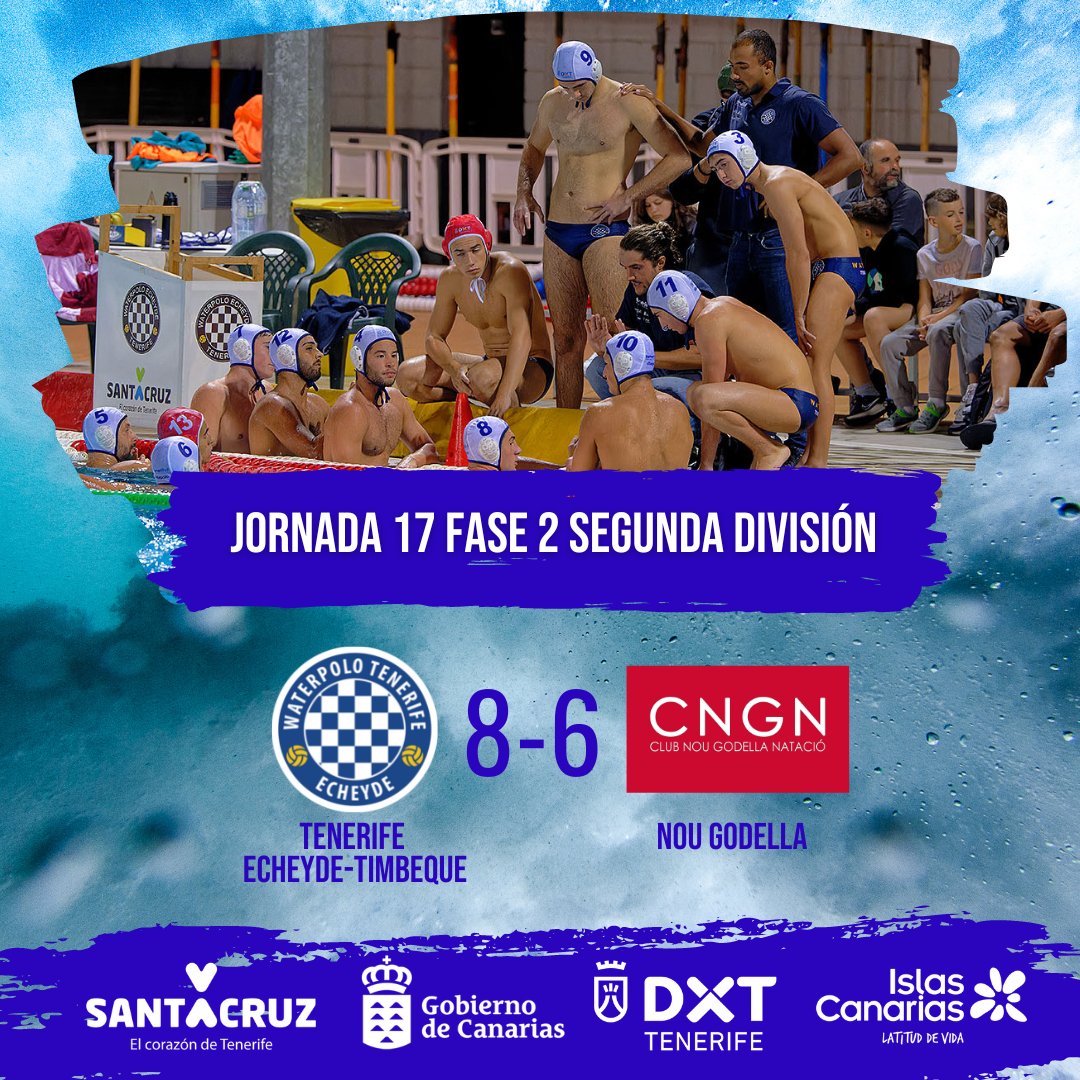 ⏱️ FINAL | 8-6 | ¡PADREANDO en el #DíadelPadre 😎‼️ El #TenerifeEcheydeTimbeque 🤽‍♂️ vuelve a la senda de la victoria en la Fase 2 de Segunda y derrota a un combativo #NouGodella en casa 👏 Minutos finales de locura con el "chicarrón" <a href="/ikergleez/">Iker G</a> al rescate con dos goles claves 💪