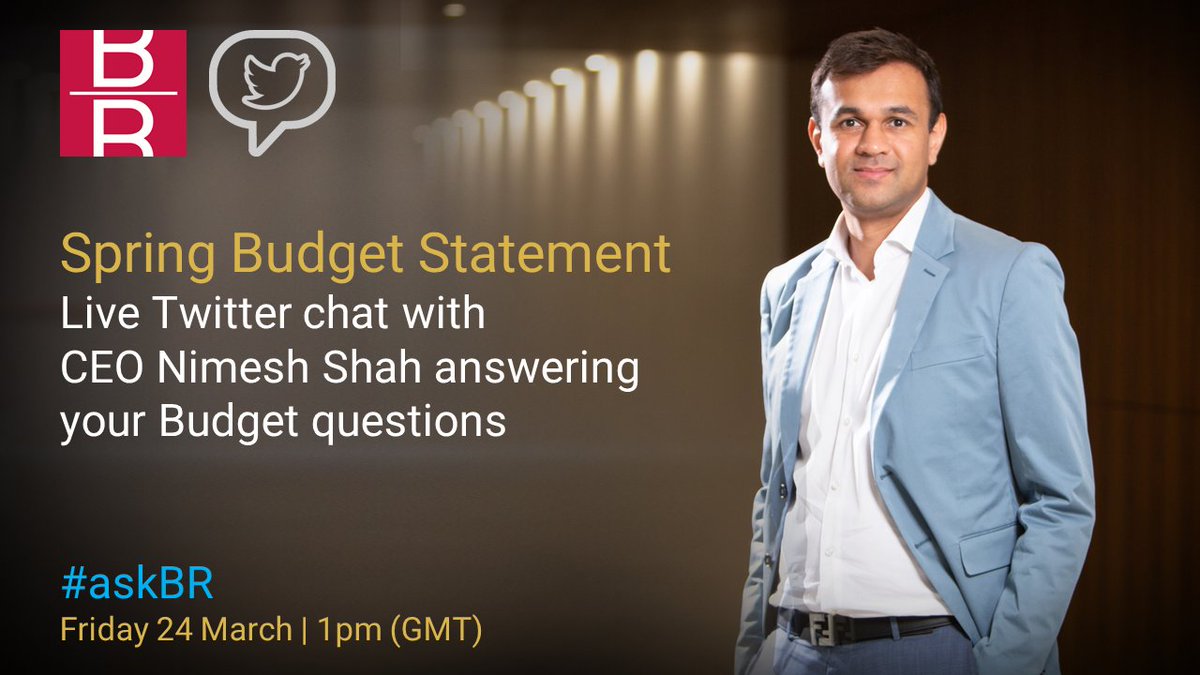BlickRothenberg's tweet photo. LIVE Twitter Q&A - Friday 24 March | 1pm GMT
Nimesh Shah @nimshah14 our CEO and @SpearsMagazine Private Client Accountant of the Year 2022, will be online to answer you tax questions on the Spring Budget Statement.
Send your questions by DM or #askBR or during the live Q&A. https://t.co/dpy7WtgLCW