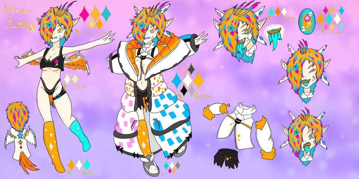 SilverKinoki's tweet image. 55 retweets wurden erreicht ihr habt es geschafft also hier ist mein Refsheet vom neuem Modell.

#Vtubers #VTuberUprising #GERVtuber #art