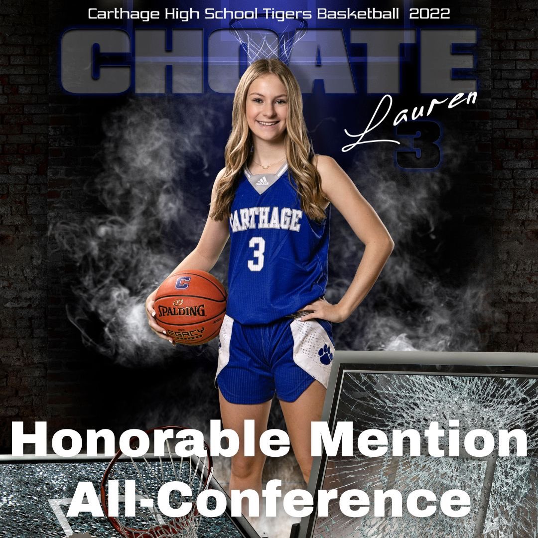 Congrats to Kianna Yates on being named unanimous 1st Team All-COC and Lauren Choate for being named Honorable Mention All-COC! Great seasons for both of you! Way to make your teammates proud! 🐅🏀💙 #TLTW