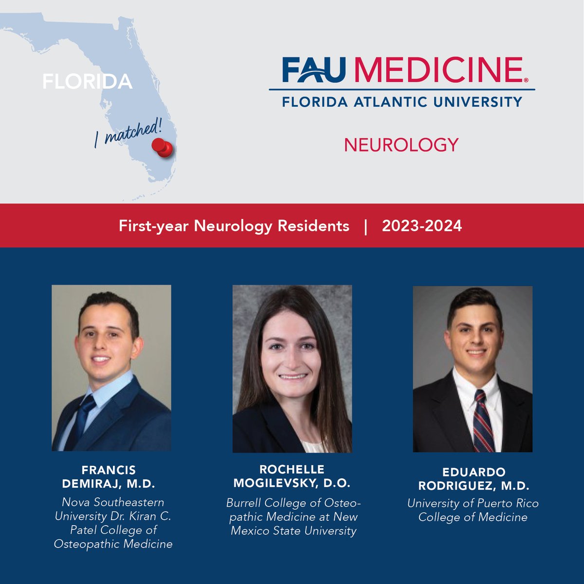 faucollegeofmed's tweet photo. Welcome to the MedOwl family! ๐ฉบ๐ฆ We are thrilled to introduce our incoming 2023 residents! @FAUmedEM, @FAUSurgery, Neurology and Psychiatry.
#MatchDay2023 #FAUMedMatch #fau #medicaleducation #medicalschool #medowls #bocaraton #floridaatlanticuniversity https://t.co/INJqBr7khI