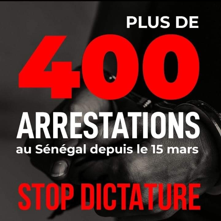 🇸🇳⭐ (@FapatrioteS) on Twitter photo 2023-03-19 15:26:33 Ces arrestations prouvent que le pouvoir est entrain de tremblé. Leur seule solution est l'intimidation mais continuons à résister la victoire nous appartient. #Resistance #FreeSenegal Ces arrestations prouvent que le pouvoir est entrain de tremblé. Leur seule solution est l'intimidation mais continuons à résister la victoire nous appartient. #Resistance #FreeSenegal