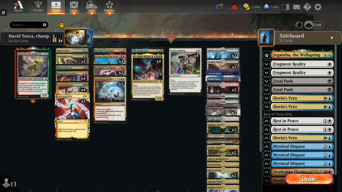 H0YER's tweet photo. @fireshoes @AlthMtg  Did the 7 win with a deck based off of David Toscas deck list, kept the mana base exactly the same, this was epic bringing my 4k gold entry challenge up to 57 packs this metagame challenge lmao. a 30, a 20, two 3s, and a 1 and one fail.
TTV meeple1mtg https://t.co/XTTMD2SHuR
