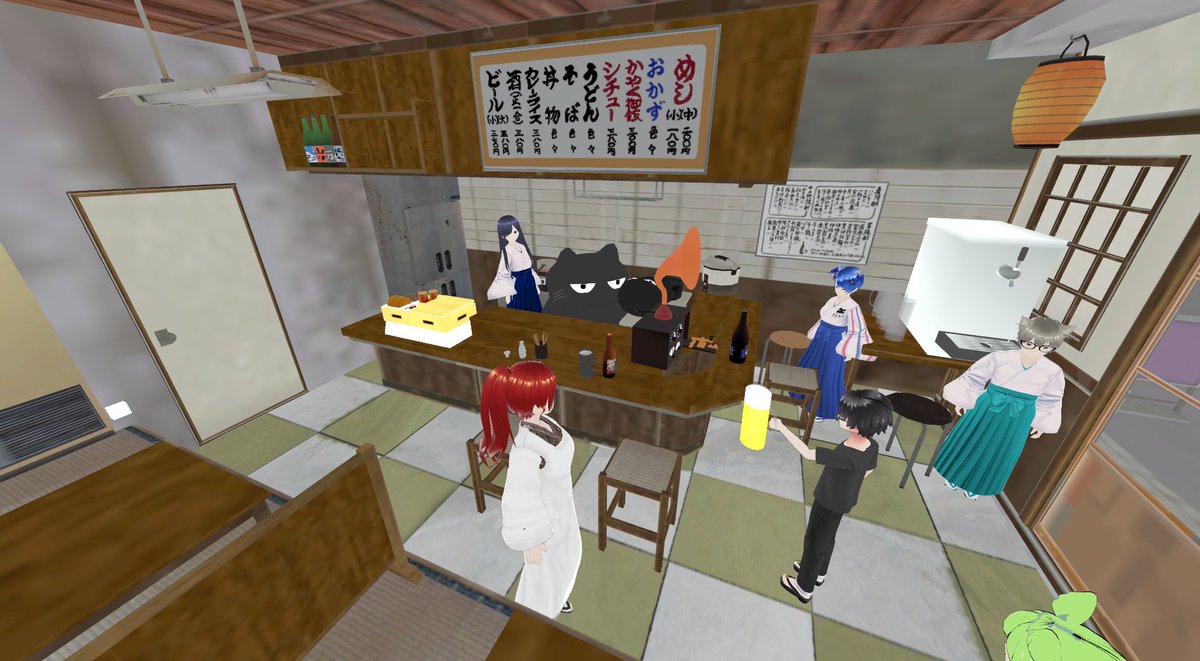 EZcq7a's tweet photo. #cluster #カミトコ
カミトコでの大衆食堂とそば屋の写真です
かしさんの割烹着姿は違和感が仕事してませんね✨
おやすみなさい！ https://t.co/wUX6tvH7sF