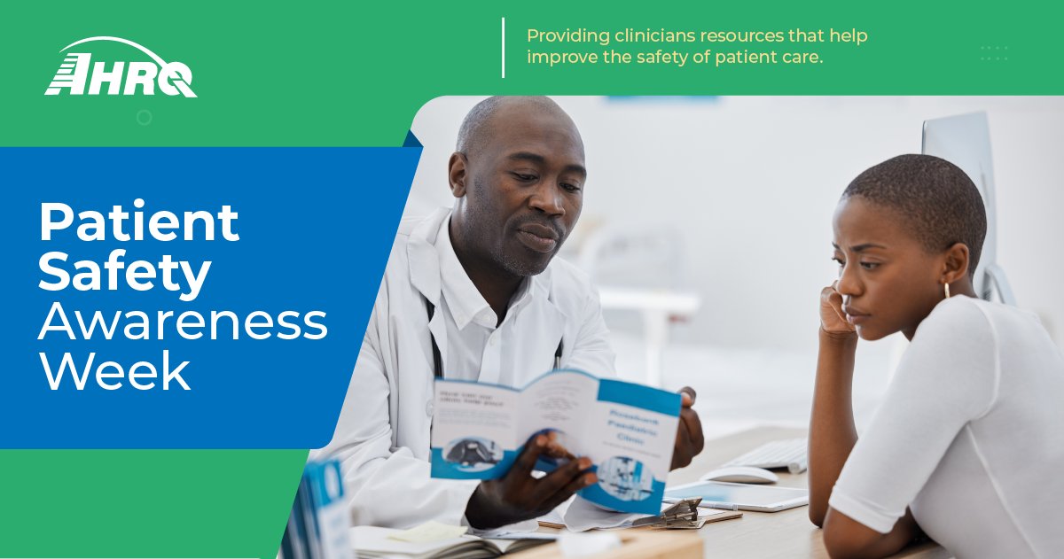 AHRQGov's tweet image. DYK? #AHRQ released new reports, resources and tools for Patient Safety Awareness Week #PSAW23. Check out our exclusive web content and much more: ahrq.gov/patient-safety…