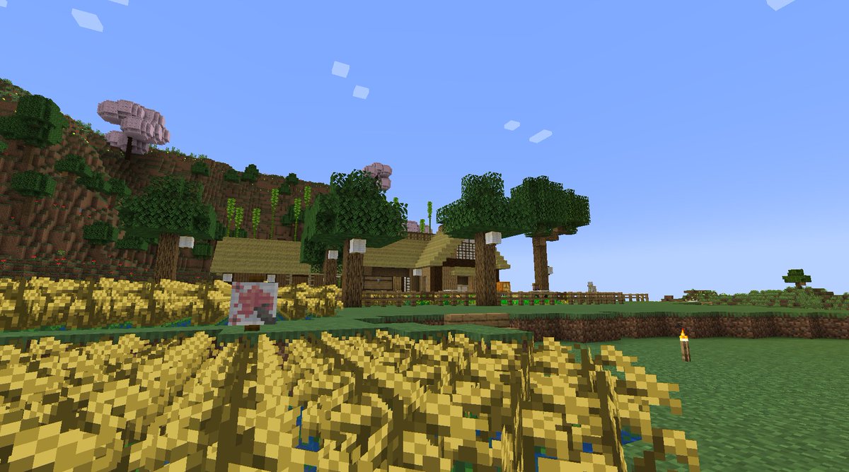 ComanHoliday's tweet photo. #Minecraft #マイクラ #FarmersDelightMod　
ちょっと早いですが今日は終わりにします(=￣▽￣=)ﾉ
今日の最後の一枚は「弥生村・米農家４の家と段々畑」
では(*´ω`*)ﾉｼ ｵﾔｽｰ https://t.co/ia9Jg5kFjp