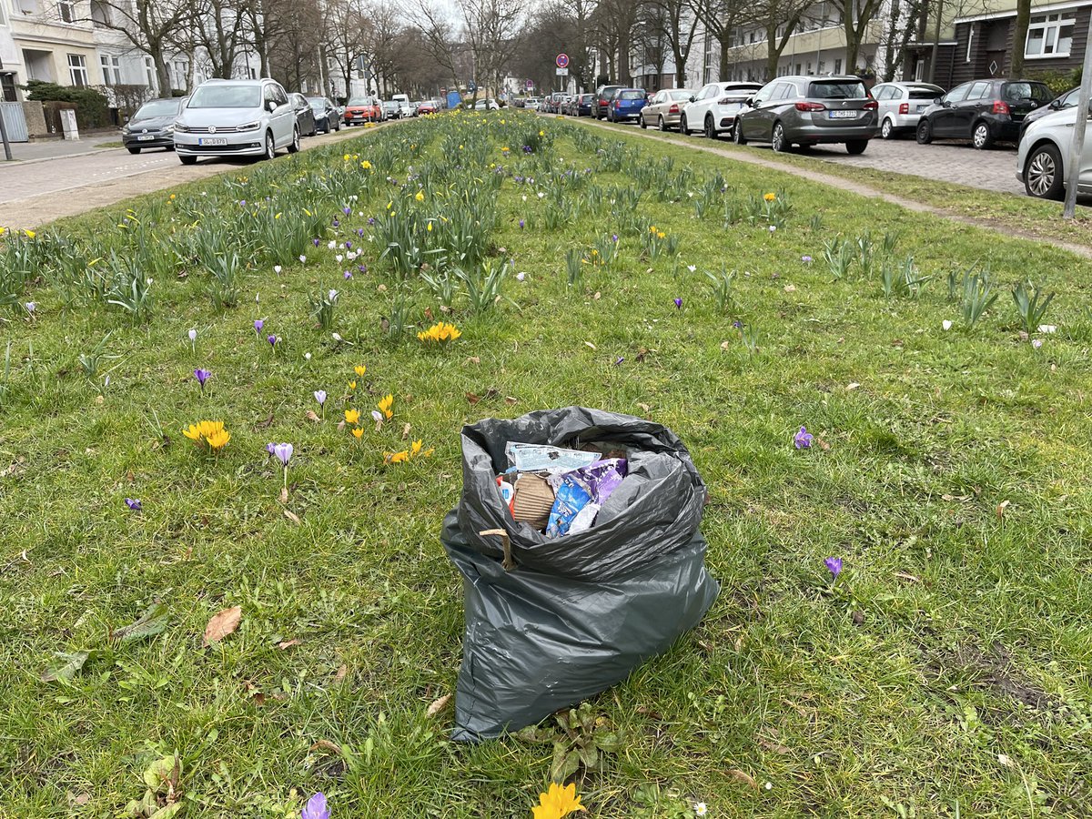 DrewesThorsten's tweet photo. Meine Müllsammelausbeute (1h) in einem kleinen Teil der #Esmarchstraße. Wenn die @stadt_kiel es nicht schafft, die Grünflächen zu pflegen, müssen die Bürgerinnen &amp; Bürger es eben selbst machen. 💪🧹
#Kiel #blücherplatz
Wir reden immer viel von Erhöhen der Aufenthaltsqualität, 1/2 https://t.co/82JNNeBZlp